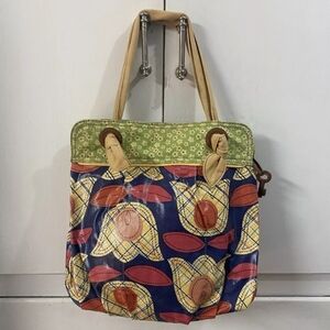 Fossil Key-Per Vinyl Coated Canvas Purse Handbag